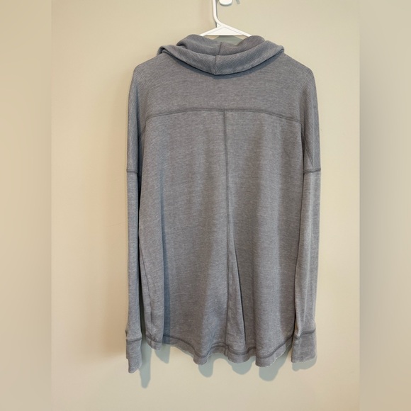 Lucky Brand Gray Cowl Neck Waffle Knit Sweater - Picture 6 of 9